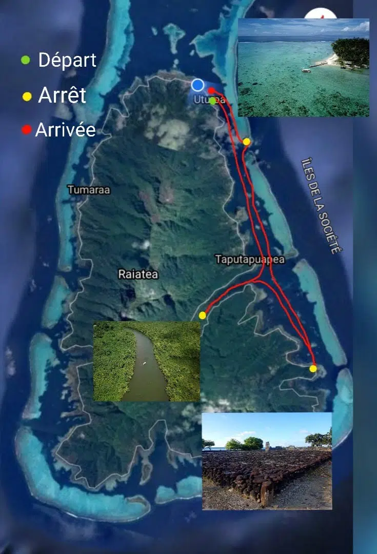 Carte Google Map River & Marae excursion tahaa